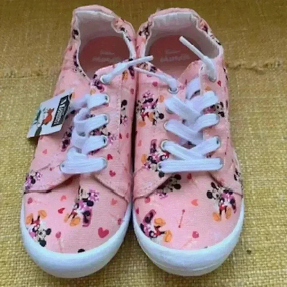 NEW Disney Minnie Mouse Pink Sneakers Slip On Shoes Girls Sz 2 NWT - Picture 3 of 11
